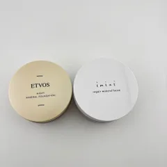 【未使用】 2点 : ETVOS エトヴォス ナイトミネラルファンデーション C フェイスパウダー / imini イミニ リペアミネラルルース フェースパウダー SPF50+ PA++++のサムネイル