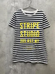 MAISON DE REEFUR メゾンドリーファー プリント ボーダー Tシャツ size38/白黒 ■◆ レディースのサムネイル