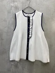 NOLLEY'S ノーリーズ オールシーズン対応 フリル付きペプラム ベスト シンプル 羽織り カジュアル size38/ホワイト系 ■◆ レディースのサムネイル
