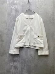 NOLLEY'S ノーリーズ ウォッシャブル リネンライク フリンジ ショート ジャケット 羽織り 薄手 size36/オフホワイト ■◆◎レディースのサムネイル