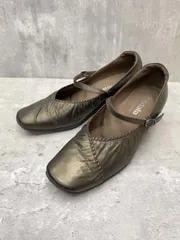 ASICS Walking アシックスウォーキング PEDALA ギャザー スクエアトゥ ウェッジソール ストラップ パンプス size22.0cm EE/茶 ◇■ レディースのサムネイル