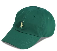 Ralph Lauren ラルフローレン 男女兼用 ビンテージ ワンポイントポニー エンブロイド キャップ 帽子 フリーサイズ Moss Green/Light Yellowのサムネイル