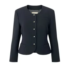 91g24 BALENCIAGA バレンシアガ ノーカラージャケット BBロゴボタン アウター 9サイズ ブラック レディース 女性用u02tのサムネイル