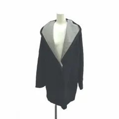 トランスワーク TRANS WORK ノーカラージャケット 上着 46 紺 ネイビー グレー フード付き 長袖 ブルゾン /YU ■GY08のサムネイル