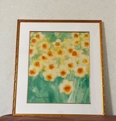 ビン・カシワ「花を咲かそう」シルクスクリーン AP版 額装 版画 520-2