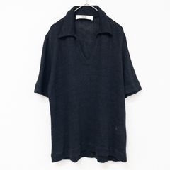 Sefr セファー Mate ニットポロ トップス スキッパー リネン ブラック ラトビア製 メンズ S b02396 Sefr セファー Mate ニットポロ トップス スキッパー リネン ブラック