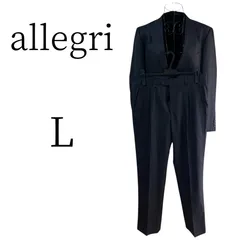 ★美品 allegri アレグリ シルク ダークネイビー 細ストライプ ビジネススーツ Lのサムネイル