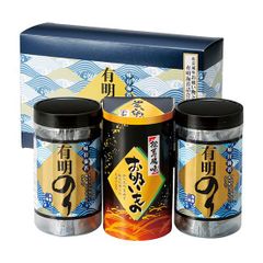 永谷園松茸風味お吸い物･有明のり詰合せ		 ZFA-15	 内容/有明のり:全型2.5枚（8切4枚×5）×2･永谷園松茸風味お吸い物:2.3g×4袋×1《小麦･えび》