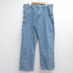 W36/古着 リー Lee ペインター パンツ メンズ ネイビー デニム 26jul10のサムネイル