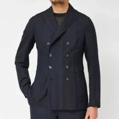 【40%OFF】50サイズ THE GIGI（ザ ジジ） ZIGGY コットンウールオルタネイトシャドーストライプ8Bダブルジャケット K009 17091400039 新品 アウトレットのサムネイル