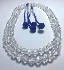 クリアビーズ ネックレス 透明 刻印入り 水晶 - メルカリ