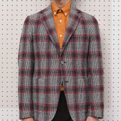 【40%OFF】42サイズ THE GIGI（ザ ジジ） VELVETヴェルヴェット コットンリネンナイロンライトツィードタータンチェック2Bジャケット F011 17071002039 新品 アウトレットのサムネイル