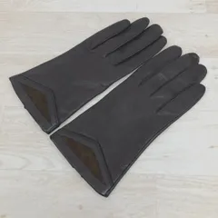 美品 Christian Dior/クリスチャンディオール 手袋 グローブ レディース サイズ21 ダークブラウン系 ロゴ入り[OK04488]のサムネイル