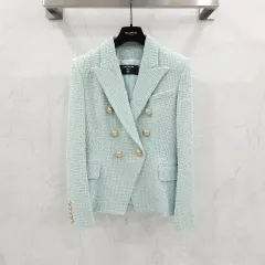 38 / BALMAIN バルマン ミント ツイード ダブル ジャケット 7110C257のサムネイル