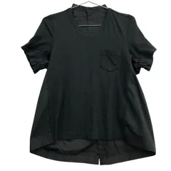 サカイ 半袖Tシャツ プリーツドッキングカットソー ネイビー【AFB40】のサムネイル