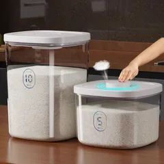 新入荷米びつ 備蓄米 お米収納 米びつケース 米10kg 真空 保存容器 計量カップ付 密閉米びつ ペットフードストッカー 無洗米のサムネイル