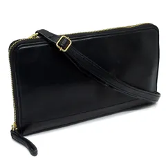 ポーター PORTER ワイズ WISE 2WAY TRAVEL WALLET 馬革 トラベルウォレット ショルダーストラップ ラウンドファスナー 長財布 黒 ブラックのサムネイル