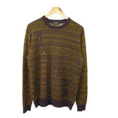 スコッチ&ソーダ SCOTCH & SODA プルオーバーニット セーター XL 茶 ブラウン 黄 イエロー マスタード 総柄 クルーネック 長袖 トップス /YU ■GY73のサムネイル
