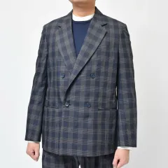 【40%OFF】01サイズ Sサイズ mando（マンド） ポリエステルレーヨングレンチェック4Bダブルジャケット 22193-005 17021400037 新品 アウトレットのサムネイル