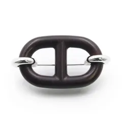 エルメス シェーヌ ダンクル ヴュルカニウム メタル ブルン ブラウン ブローチ シルバー金具 箱付 HERMES（新品・未使用品）のサムネイル