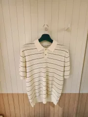 （新品）LACOSTE メンズ ストライプ 半袖 ブークレ セーター ポロシャツ （カラーTシャツ）のサムネイル