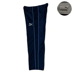 PUMA プーマ TrackPants トラックパンツ ジャージ 日本製 HitUnion ヒットユニオン 90s Embroider 刺繍ロゴ Drawstring ドローストリング 腰紐 Polyester ポリエステル Navy ネイビー 紺 Lのサムネイル