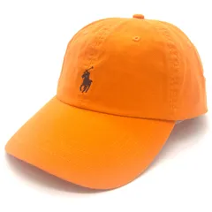 【新品未使用】Polo By Ralph Lauren ラルフローレン ビンテージ ワンポイントポニー エンブロイド キャップ 帽子 フリーサイズ Orange/Blackのサムネイル