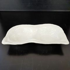 【アウトレット】粉引19cm二品盛皿 幅195×奥行95×高さ30 【送料別途見積】【未使用品】【業務用】【燕三条直送 アウトレット館在庫】