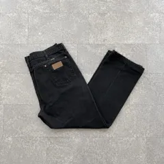 ラングラー 0936WBK カウボーイカット 先染め ブラックデニム W40 L30 Wrangler ジーンズ 黒デニム メキシコ製 100%コットン 超ビッグサイズ スリムフィット テーパード アメカジ ワーク 古着のサムネイル
