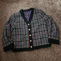 ANNA SUI (アンナ スイ) 23AW パープル ツイード Vネック ジャケットのサムネイル