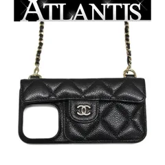 美品 シャネル CHANEL iPhone 15 pro スマホケース マトラッセ キャビア 黒 G金具 ランダムシリアル 【74659】のサムネイル