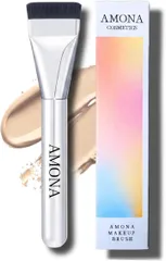 AMONA メイクブラシ ファンデーション 平型 化粧ブラシ 毛穴カバー リキッド・クリームファンデ対応 14.5g 超軽量設計 (シルバー)のサムネイル