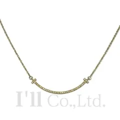 Tiffany&Co.　ティファニー　Tスマイル　ネックレス　スモール　63058777　750YG　38Pダイヤモンド0.10ct　ブランドジュエリー　ペンダント　Tモチーフ　Au750　イエローゴールド　K18YG　18金【中古】【86931】のサムネイル