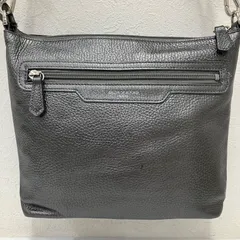 6496　SALON DR ALFURD TOKYO　サロンドアルファード　ショルダーバッグ　スマイル　ホリゾンタルポシェット　シルバー　グレー　メタリック　レザー　レディース　スマイリー　スマイルのサムネイル