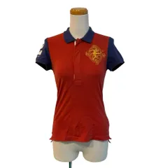ラルフローレン ラグビー RALPH LAUREN RUGBY ポロシャツ 半袖 金刺繍 ナンバリング 切り替え S 赤 レッド /EH ■ECF006のサムネイル