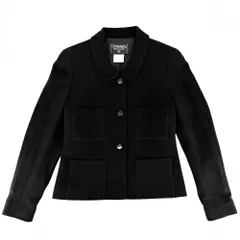 シャネル ジャケット レディース ココボタン 服 アパレル アウター CHANEL 38 ブラック 黒 ウール  ナイロン  ライクラ  シルク 秋 冬 1998年【中古品】のサムネイル