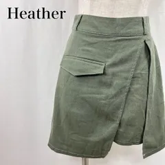 Heather　ヘザー　S　カーキ　巻きスカート風　ラップスカート風　キュロットパンツ 4927のサムネイル