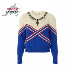 美品 LOEWE ロエベ アナグラムロゴ サイズM ブルー コットン/パイル