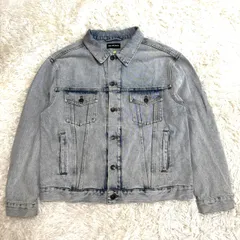 【美品】BALENCIAGA バレンシアガ　デニムジャケット　インディゴ　バッグビッグロゴ刺繍　 オーバーサイズ イエロー　人気　定番のサムネイル