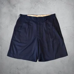 90s POLO GOLF SLACKS SHORTS ポロゴルフ スラックスショーツ W35 NAVY 紺 2タック 古着のサムネイル