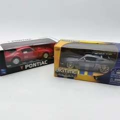 未開封 ミニカー2台セット NewRay ポンティアック ファイヤーバード + Jada Bigtime Muscle シェルビー GT-500 1/32 ダイキャストのサムネイル