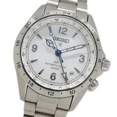 セイコー SEIKO プロスペックス アルピニスト 6R54-00B0 SBEJ017 時計 メンズ ブランド 110周年モデル デイト 自動巻き AT ステンレス SS シルバー 裏スケ 替えベルト付 【中古】のサムネイル
