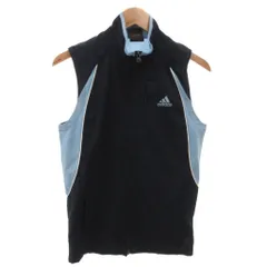 アディダス adidas ベスト ジップアップ ロゴ プリント S 紺 ネイビー ライトブルー /FFのサムネイル