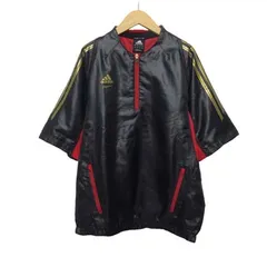 アディダス adidas Professional 野球 ハーフジップ 半袖ウィンドブレーカー Vジャン L 黒 ブラックのサムネイル