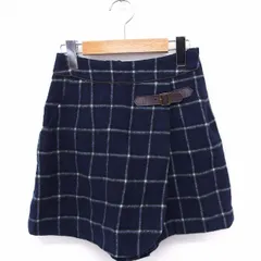 ルゥデルゥ Rew de Rew パンツ キュロット ラップ ショート チェック ウール 34 ネイビー 紺 /FT27のサムネイル