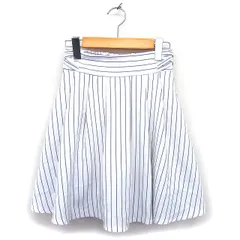 マジェスティックレゴン MAJESTIC LEGON キュロット パンツ ワイド ショート ストライプ タック 透け感 F 白 ホワイト /NT28のサムネイル