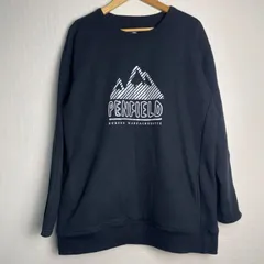 Penfield ペンフィールド スウェットトレーナー 長袖 クルーネック ロゴプリント 裏起毛 ポリエステル60%綿40% アウトドア カジュアル ブラック サイズLL NB128のサムネイル