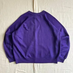 ～90s　vintage　ヴィンテージ　MADE IN USA　アメリカ製　ACTIVE WEAR　ラグランスリーブ　短丈スウェット　トレーナー　無地　紫　パープル　XL　一点物　Y2K　C-BOY　アメカジ　raglan sleeve sweat shirtのサムネイル
