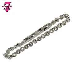 中古】【美品】SWAROVSKI スワロフスキー テニスブレスレット キラキラ 