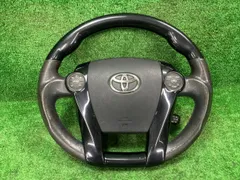 トヨタ プリウス ZVW30 ステアリングホイール・ハンドル 社外 Sツーリングセレクション 4本スポーク 横約38cm 縦約34cm レザーのサムネイル